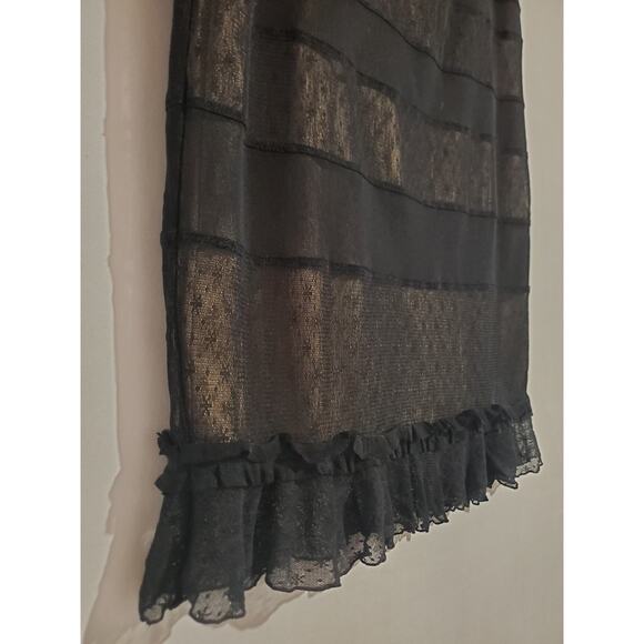 Vtg 90s Y2K Express Sheer Lace Overlay Ruffle Trim Skirt Sz M Whimsygoth Grunge - Picture 3 of 8